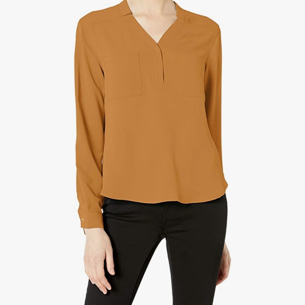 Nine West Mustard Blouse
